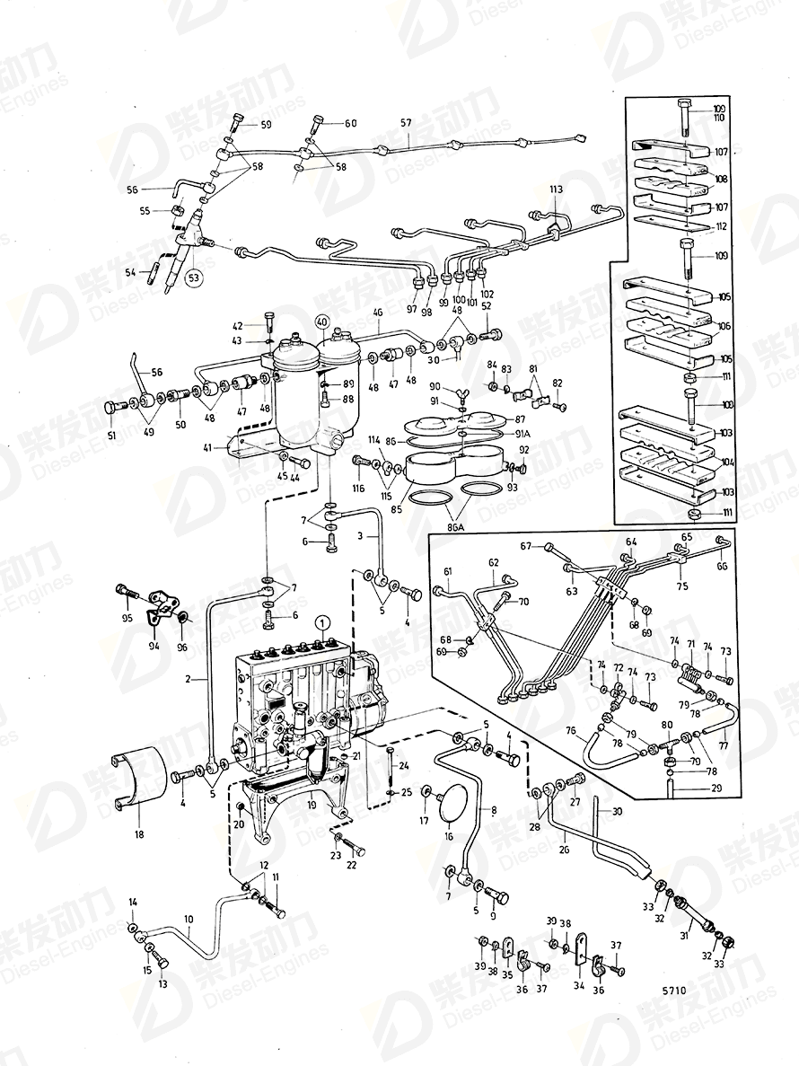 VOLVO Fuel pipe 844721 Drawing